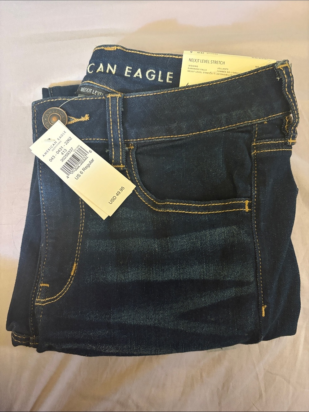American Eagle Outfitters Ne(X)t Level Stretch Jeggings in Dark Blue